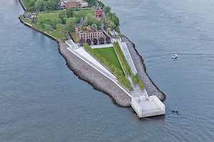 Aerial view of Four Freedoms Park.